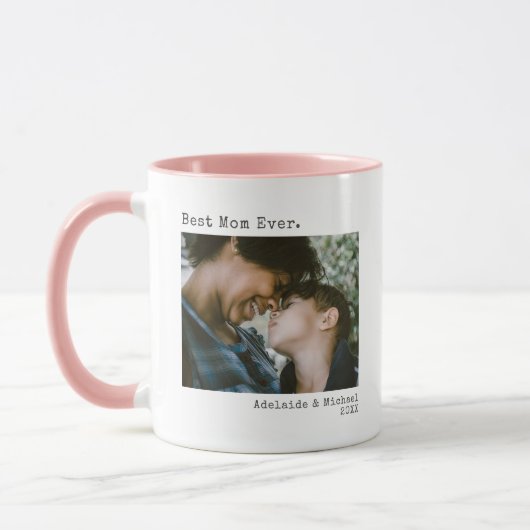 Moderne foto Beste mam ooit schrijfmachine koffie Mok (Links)