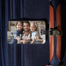 Moderne foto beste papa ooit  bagagelabel