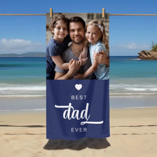 Moderne foto beste papa ooit blauw strandlaken