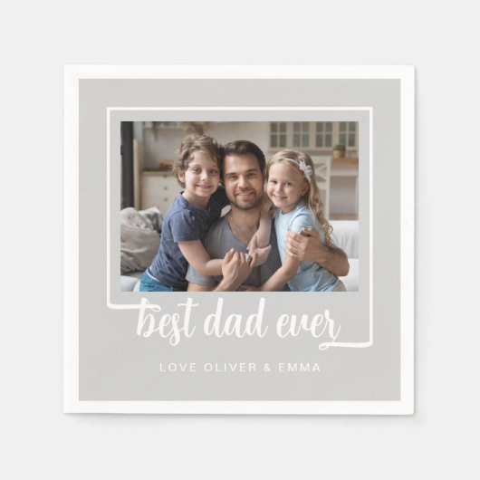 Moderne foto beste papa ooit servet (Voorkant)