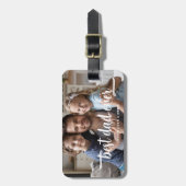 Moderne foto beste vader ooit bagagelabel (Voorkant verticaal)