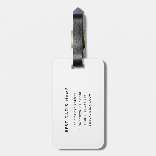 Moderne foto beste vader ooit bagagelabel (Achterkant verticaal)