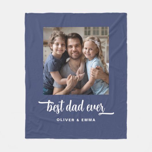 Moderne foto beste vader ooit fleece deken (Voorkant)