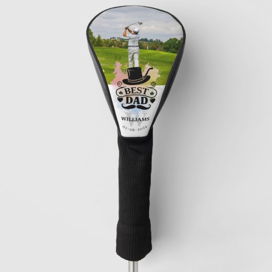 Moderne foto beste vader van Par Golf Head Hoesje Golfheadcover (Voorkant)