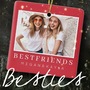 Moderne foto beste vrienden BFF Keramisch Ornament