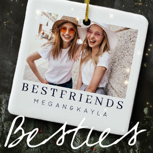 Moderne foto beste vrienden BFF Keramisch Ornament