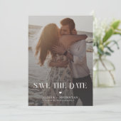 Moderne foto bestemming bruiloft save the date (Staand voorkant)