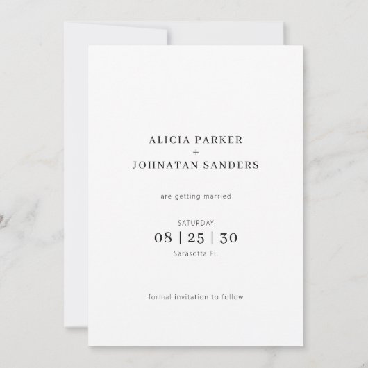 Moderne foto bestemming bruiloft save the date (Achterkant)