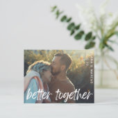 moderne foto beter samen sparen de datum aankondigingskaart (Staand voorkant)