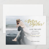 Moderne foto beter samen trouwen save the date (Voorkant / Achterkant)
