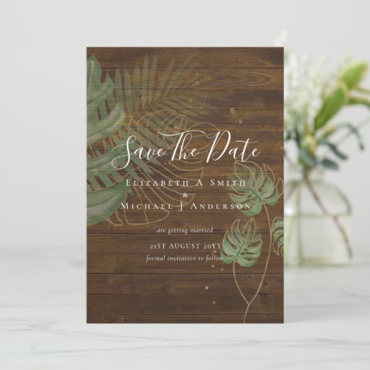 Moderne Foto BEWAAR DATA Thematische Bladeren Goud (Staand voorkant)