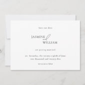 Moderne foto Bewaar de datum | Minimalistische bru Aankondiging (Voorkant)