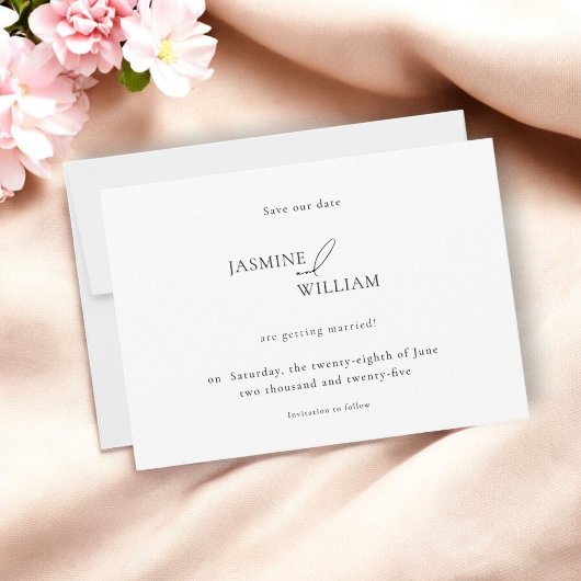 Moderne foto Bewaar de datum | Minimalistische bru Aankondiging