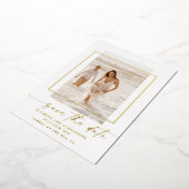 Moderne foto Bewaar de datum Real Gold Folie Invit Folie Uitnodiging (Gedraaid)