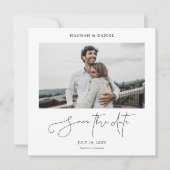 Moderne foto bewaar de datum trouwkaart uitnodigin save the date (Voorkant)