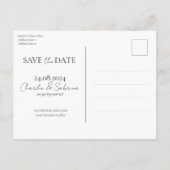 Moderne foto Bewaar het Datumscript Bruiloft Brief Aankondigingskaart (Achterkant)