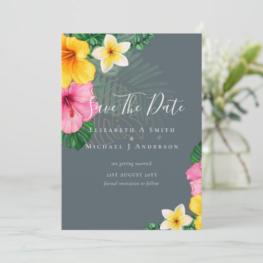 Moderne foto bewaart data TROPICAL FLOWERS Beach (Staand voorkant)