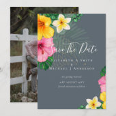 Moderne foto bewaart data TROPICAL FLOWERS Beach (Voorkant / Achterkant)