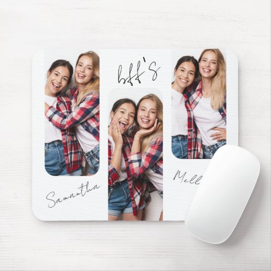 Moderne foto BFF Vrienden gepersonaliseerd Muismat (Met muis)