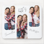 Moderne foto BFF Vrienden gepersonaliseerd Muismat (Voorkant)