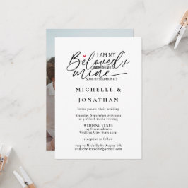 Moderne foto bijbel vers Christelijke bruiloft Kaart