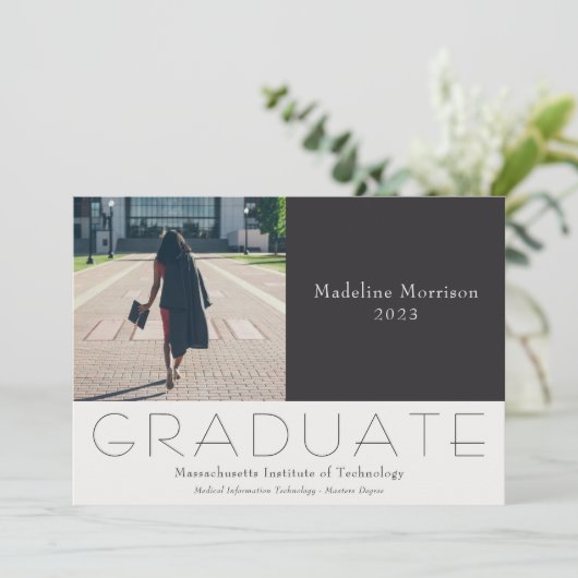 Moderne Foto Black Afstuderen 2023-aankondiging Aankondiging (Staand voorkant)