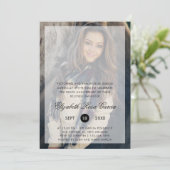 Moderne foto Black Text Overlay Death Jubileum Kaart (Staand voorkant)