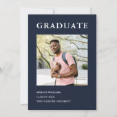 Moderne foto blauw 2025 Afstuderen Kaart (Voorkant)