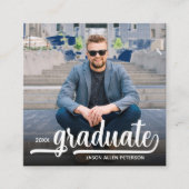 Moderne foto blauw Afstuderen Informatiekaartje (Voorkant)