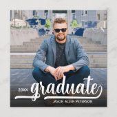 Moderne foto blauw Afstuderen Kaart (Voorkant)