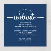 Moderne foto blauw Afstuderen Kaart (Achterkant)