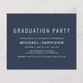 Moderne foto Blauw Graduation Party uitnodiging (Achterkant)