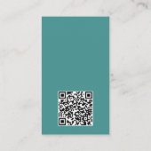 Moderne foto Blauwgroen Aqua QR Code Business Visitekaartje (Achterkant)