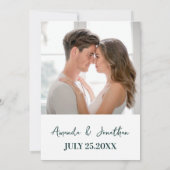 Moderne foto Bloemenbruiloft Save the Date (Achterkant)