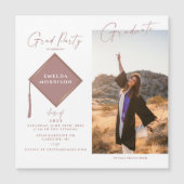 Moderne Foto Blush Afstudeerder Party Magnetic Inv (Voorkant)