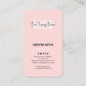Moderne foto Blush Pink Instagram Foto Visitekaartje (Achterkant)
