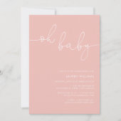 Moderne foto Blush Roze Baby shower Kaart (Voorkant)