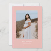 Moderne foto Blush Roze Baby shower Kaart (Achterkant)