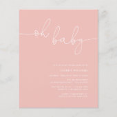 Moderne foto Blush Roze Meisje Baby shower Flyer (Voorkant)