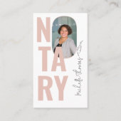 Moderne foto Blush Roze Notaris Lening Signing Age Visitekaartje (Voorkant)