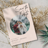 Moderne foto Blush roze Save The Date