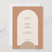 Moderne foto Boho Arch Desert Terracotta Zand Save The Date (Voorkant)
