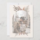 Moderne foto Boho Pampasgras Kaart (Voorkant)