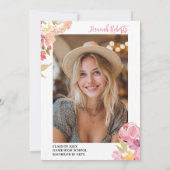 Moderne foto Boho Roze Lavendel bloemengraad Aankondiging (Achterkant)