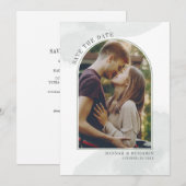 Moderne Foto Boog Blush Save The Date (Voorkant / Achterkant)