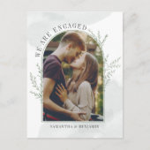 Moderne Foto Boog Botanische Verloving  Aankondigingskaart (Voorkant)