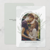 Moderne Foto Boog Botanische Verloving Save The Date (Voorkant / Achterkant)