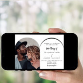 Moderne foto boog bruiloft kaart