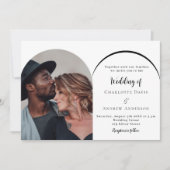 Moderne foto boog bruiloft kaart (Voorkant)