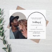 Moderne foto boog bruiloft uitnodiging